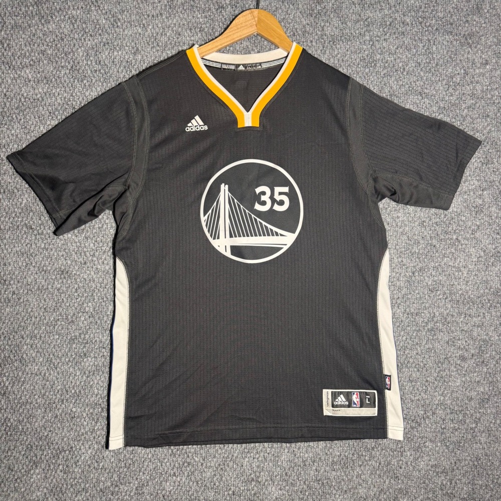 Adidas Golden State Warriors Kevin Durant #35 Short Sleeve Jersey Gray Mens Sz L
